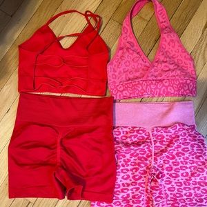 Amazon workout sets, scrunch shorts and sports bra, size S